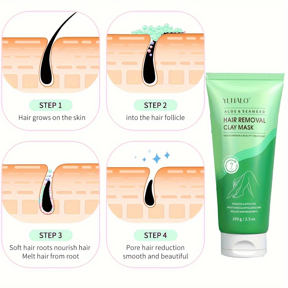 Painless Natural Hair Remover Cream Aloe Seaweed Men Women Temu