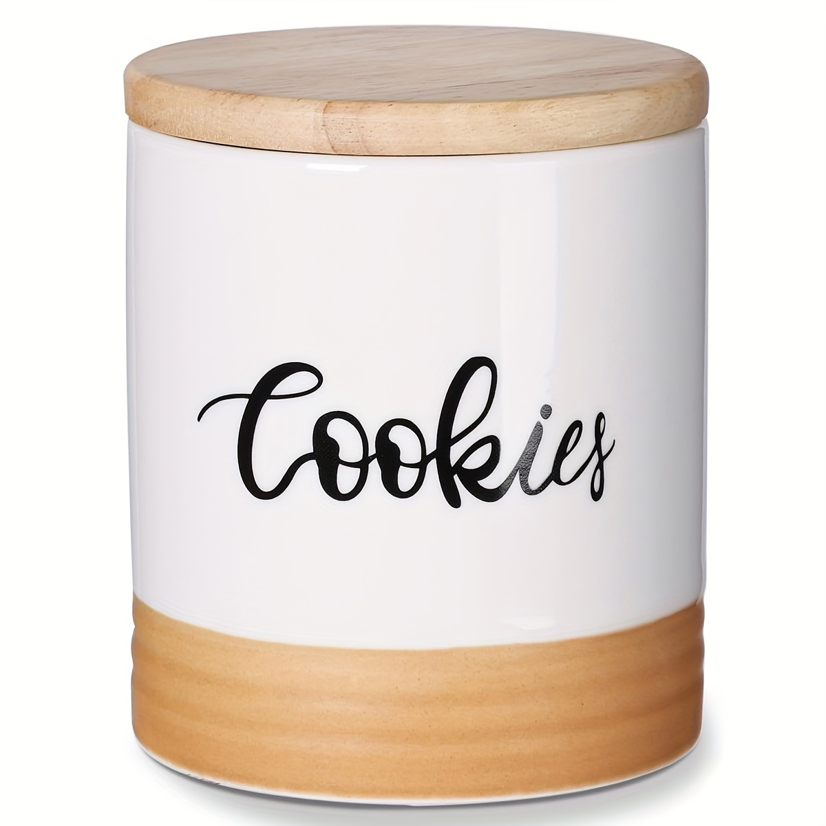 Kitchen Stuff Plus Inc. Farmhouse Modern Ceramic Cookie Jar with Lid  (White)