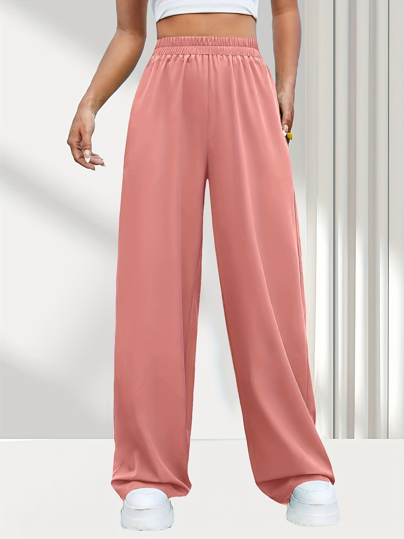 Dear-Lover Garment Bottom Rose Elastic Waist Women Loose Casual Trousers  Pocketed Wide Leg Pants - China Pants and Trousers price