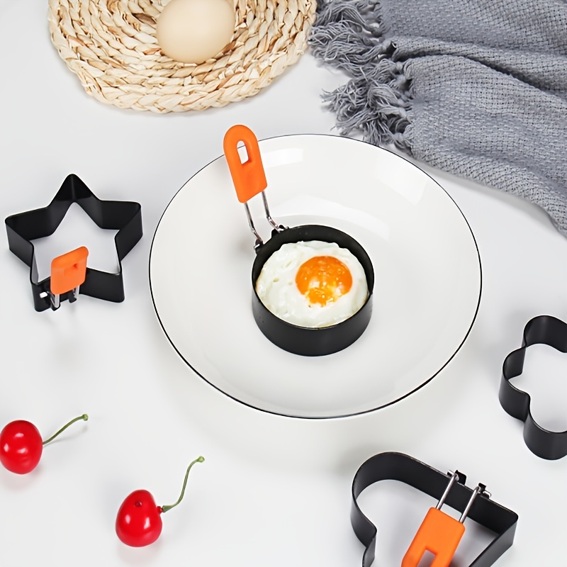 5pcs Fried Egg Mould Stainless Steel Poached Egg Star Flower Round