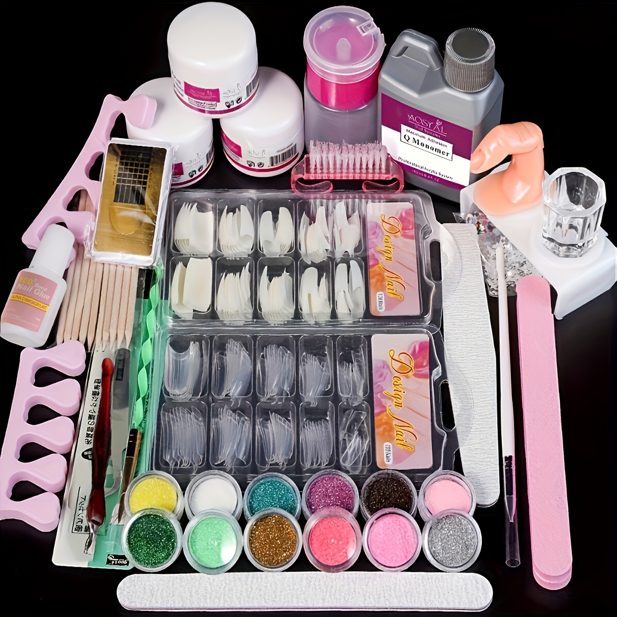 Morovan Acrylic Nail Kit With Everything - For Beginners Acrylic Nail  Supplies Gel Nail Polish Kit With U V Light, Nails Kit Acrylic Set Glitter