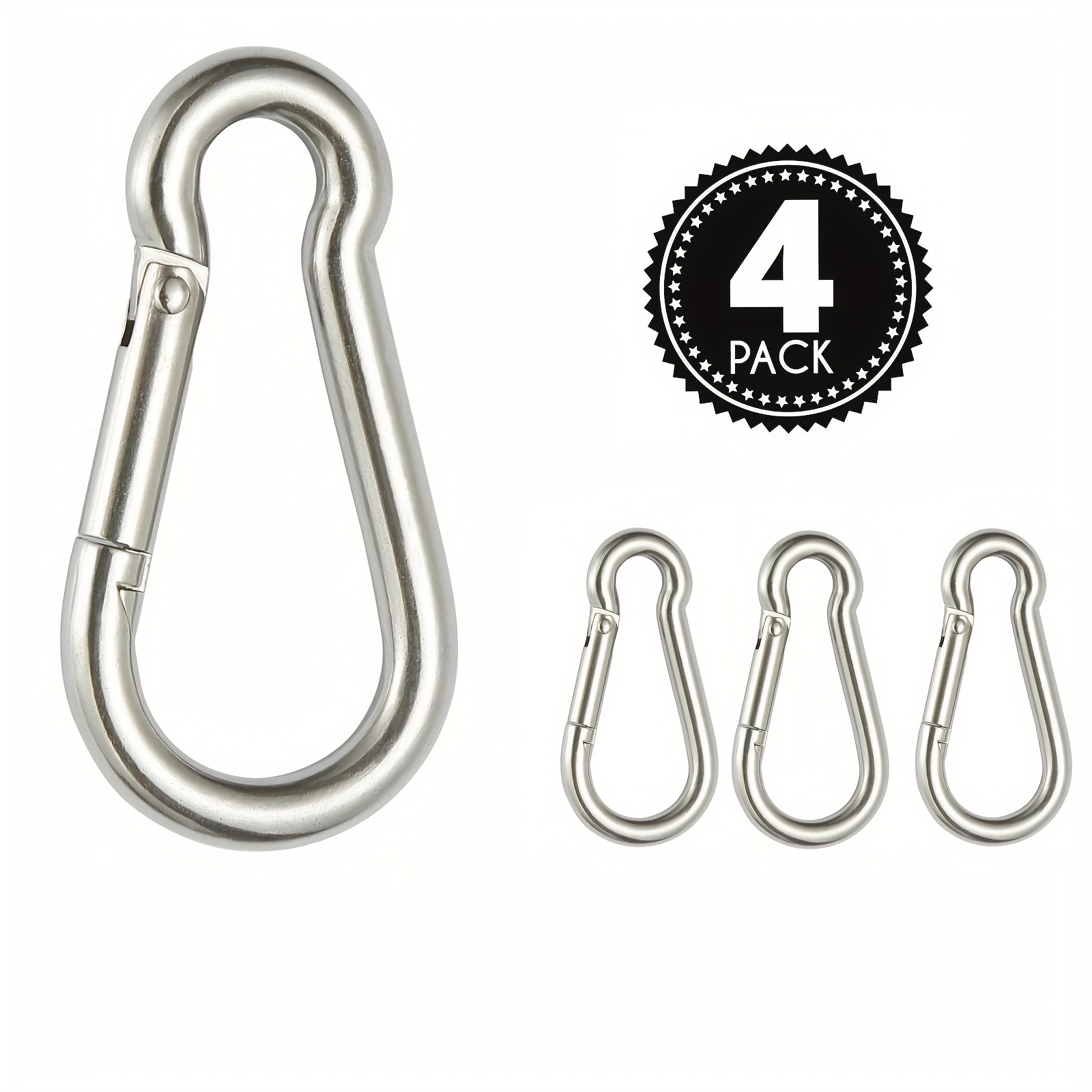 2pcs 4pcs Heavy Duty Stainless Steel Carabiner Clips Assorted Sizes For  Outdoor Activities Camping Fishing Hammock Hiking Traveling Backpacking  Keychains And More 304 Premium Stainless Steel - Sports & Outdoors - Temu  Germany