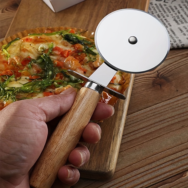 Pizza Slicer Oak Handle Cheese Cutter Pizza Cutter Pizza - Temu