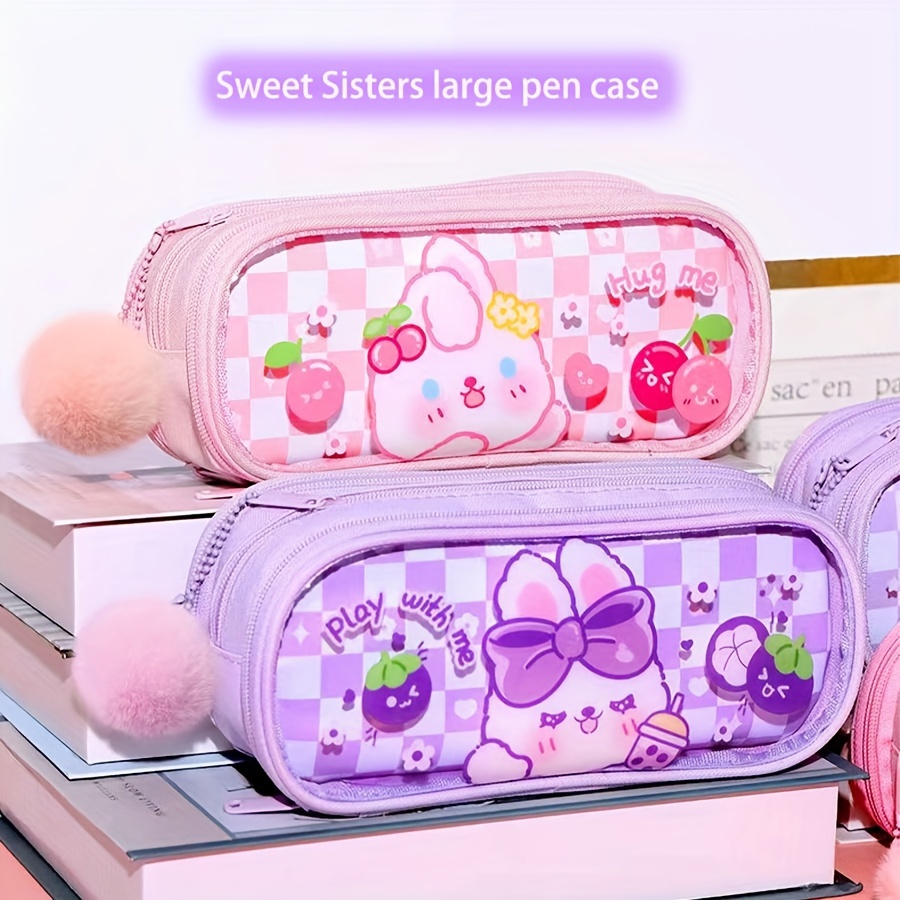 Estuche para lápices Kawaii con accesorios, material escolar kawaii para  adolescentes y niñas (púrpura)