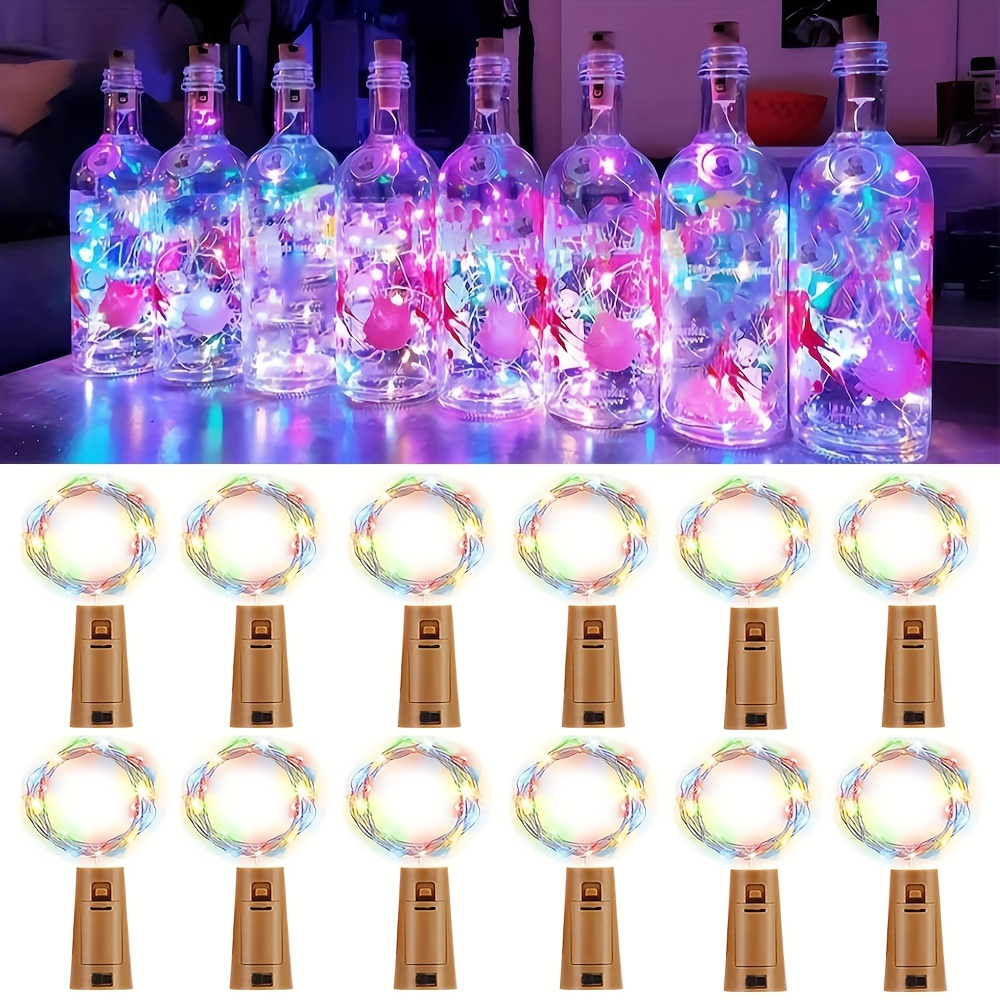 20 LED lumières de bouteille de vin avec liège 3,3 pieds fil d'argent  lumières de liège à piles mini guirlande lumineuse pour bouteilles d'alcool