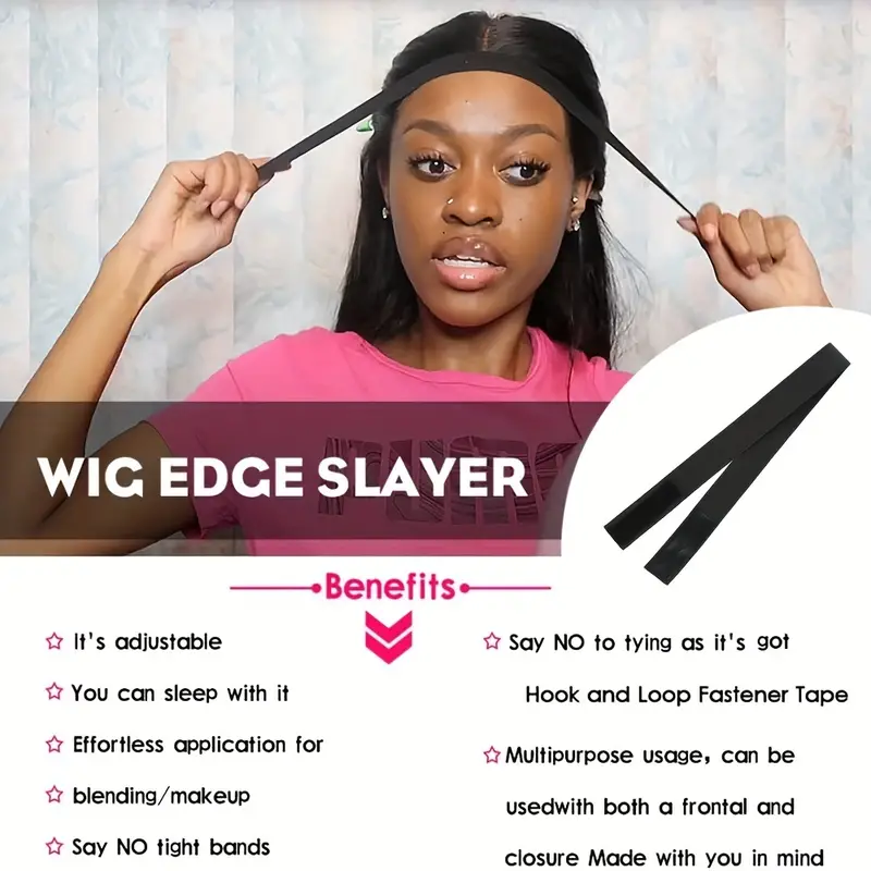 Custom Logo Adjustable Elastic Band For Wigs To Lay Edges Grip Elastic Melt  Edges Band For