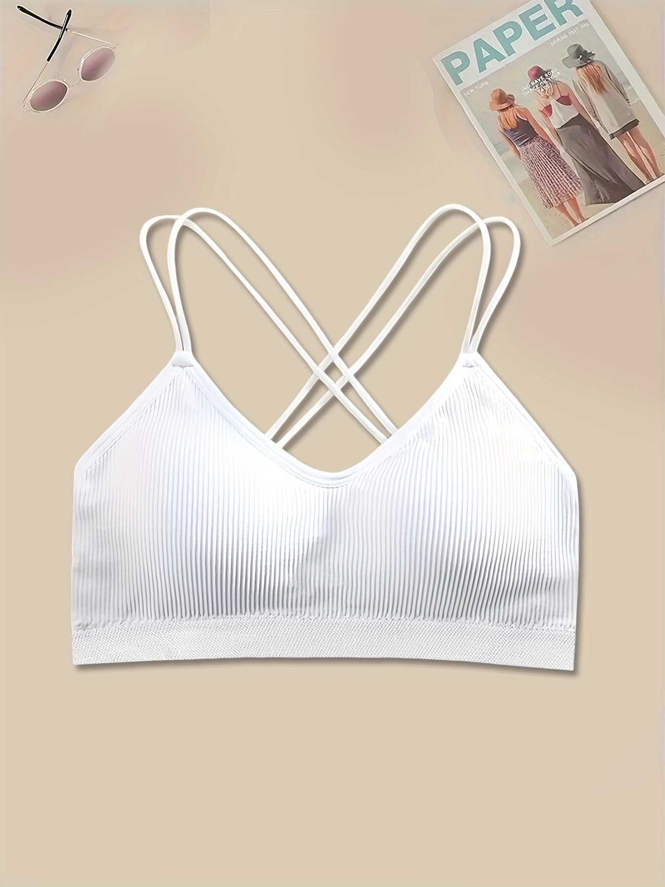 Case for Women for Teens Cami Wireless Bras Student Padded Girls  Underclothes Bras Teenager Cropped Big Bra, Beige, One Size : :  Home