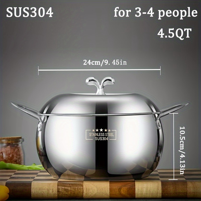 8 Qt Food Grade 304 Stainless Steel Casserole Stock Pot - Temu