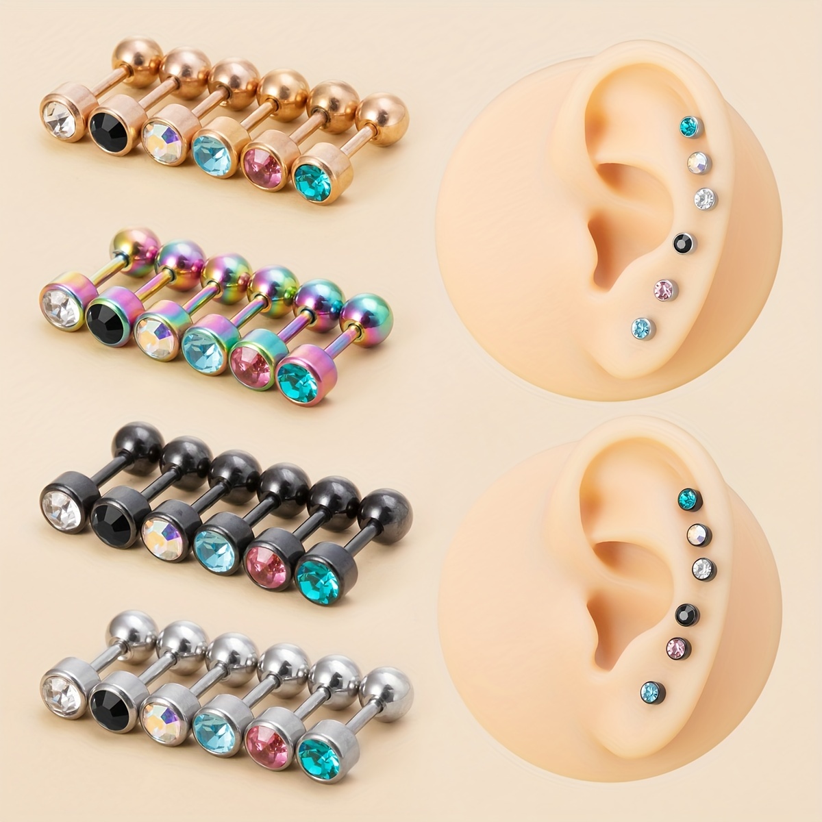 Pierced earring backs-4 types