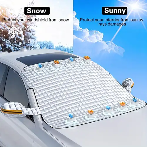 1pc Schwarze Schneecreme Sonnenschutz Auto Frontscheibe Frost Sonnenschutz  Halbauto Abdeckung Schutzabdeckung, Kaufen Sie Die Neuesten Trends