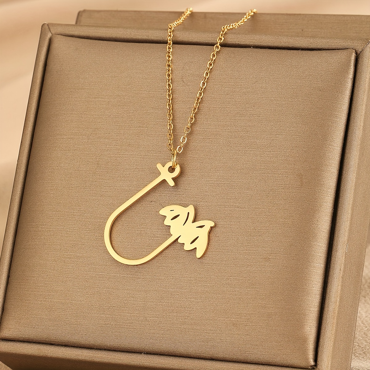 1pc Hübsche Rose Blume Initialen Halsketten Für Männer Party Schmuck Edelstahl Buchstabe