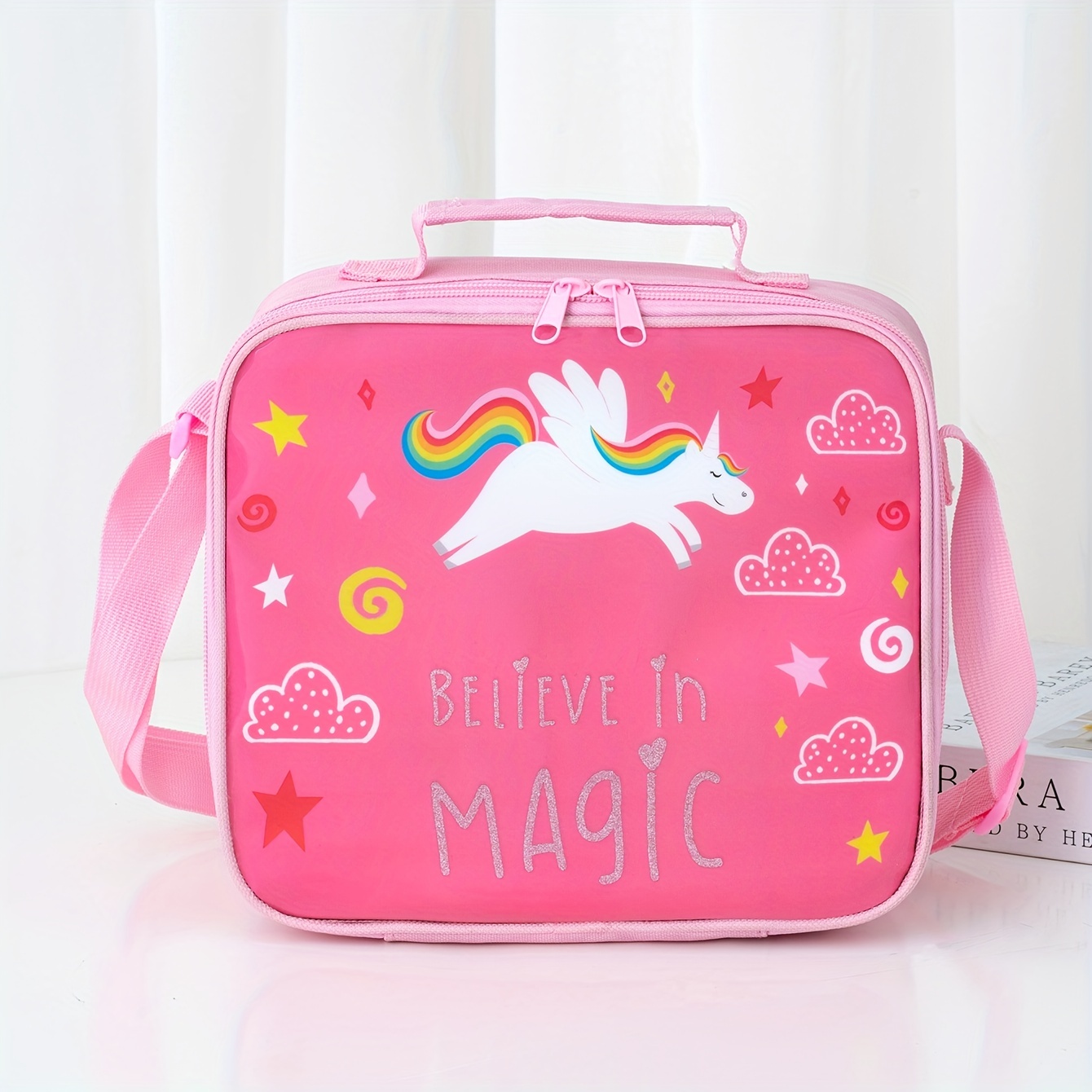 Glitter Unicorn Lunch Bag - Insulated Waterproof 3D Lunch Box for