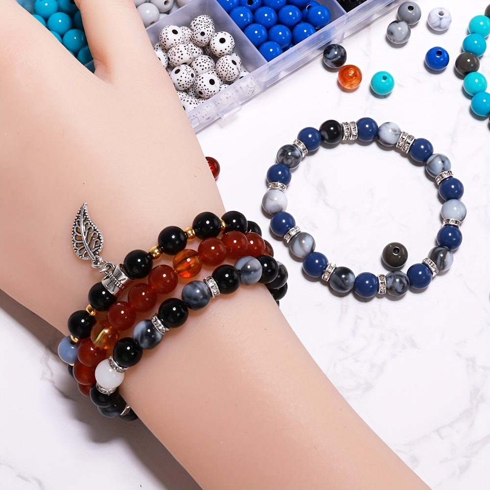 Colorful Round Beads DIY Bracelet Necklace Set
