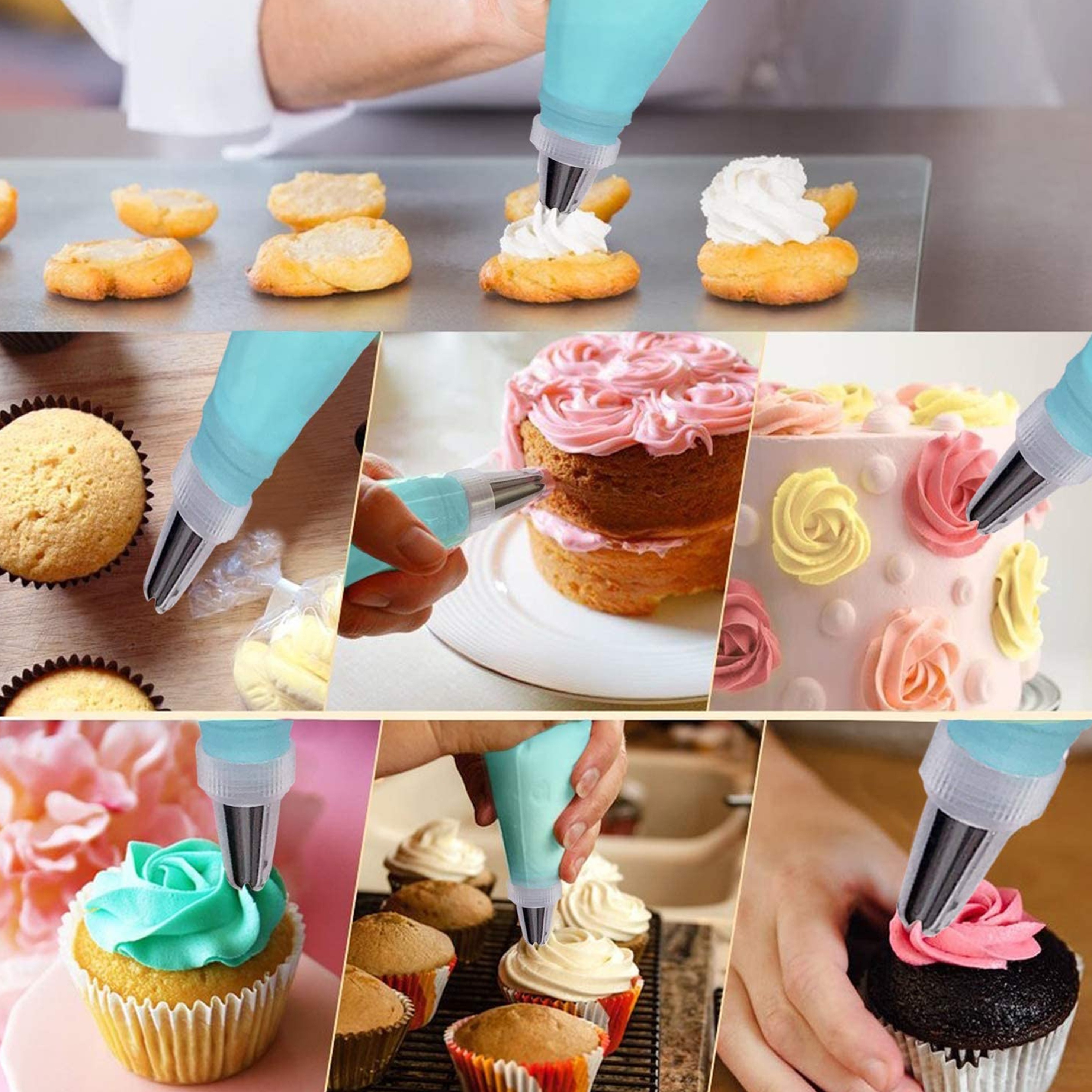 CukkiCakes Poche a douille reutilisable professionnelle (40cm) pour la  décoration de cupcakes ou gâteaux - Extra fort, flexible et léger -  Compatible avec les douille pâtisserie - Made in Japan : 