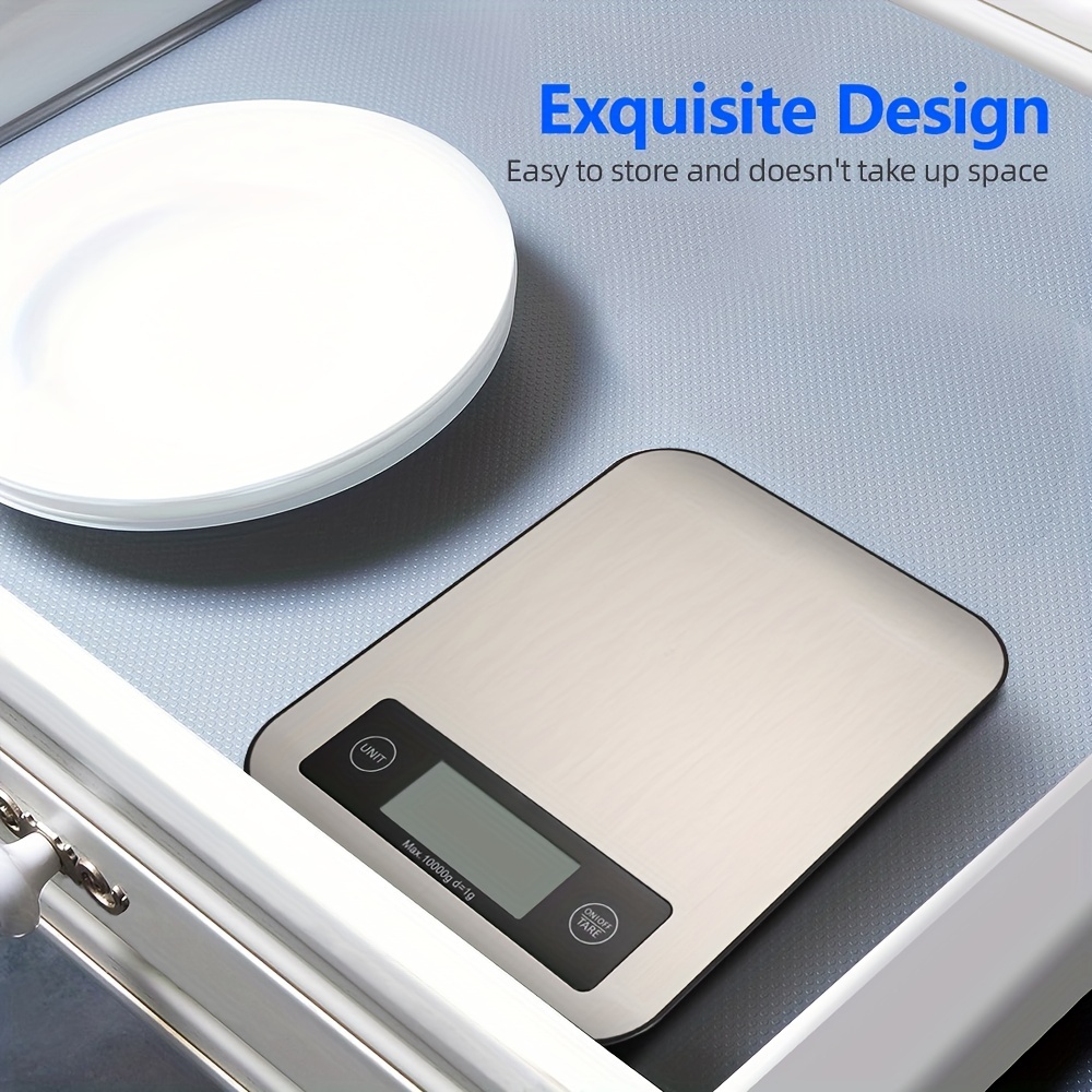 Food Scale -33lb Digital Kitchen Scale for Food Ounces Grams Rechargeable  304 Stainless Steel,Batteries and Type-C Charging | Perfect for Meal Prep