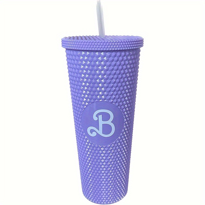 Studded Tumbler With Lid And Straw Double Wall Plastic Water - Temu