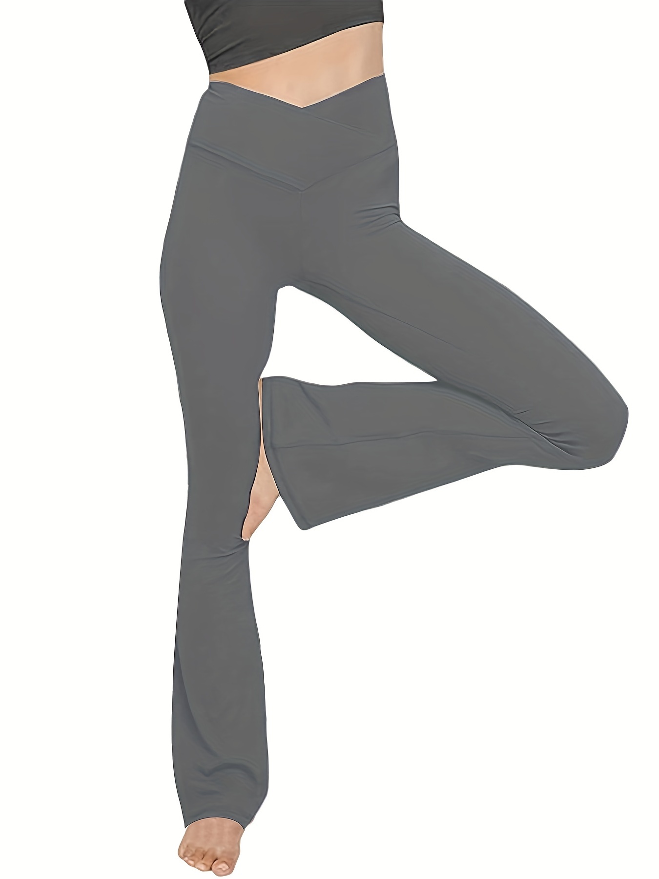Women's Black High Waist Butt Lifting Yoga Pants Side Criss - Temu