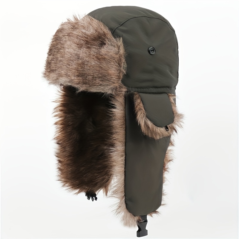 Gorro de invierno para hombre con orejeras, cómodo gorro de esquí de felpa,  gorro informal Ushanka, gorro de para correr y senderismo jinwen Sombreros  de trampero