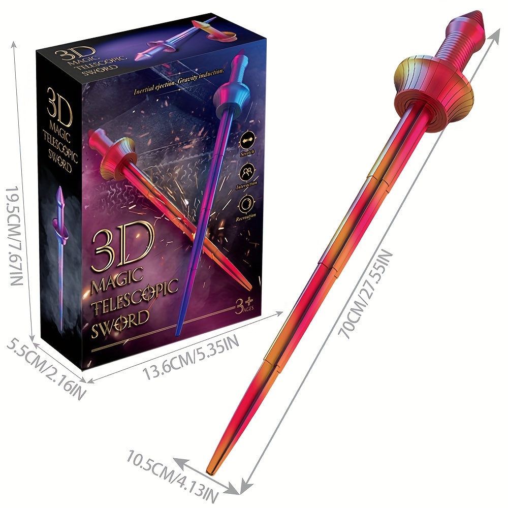 3d printing handcrafted rotating spiral sword telescopic sword decompression explosive toy christmas gift details 3