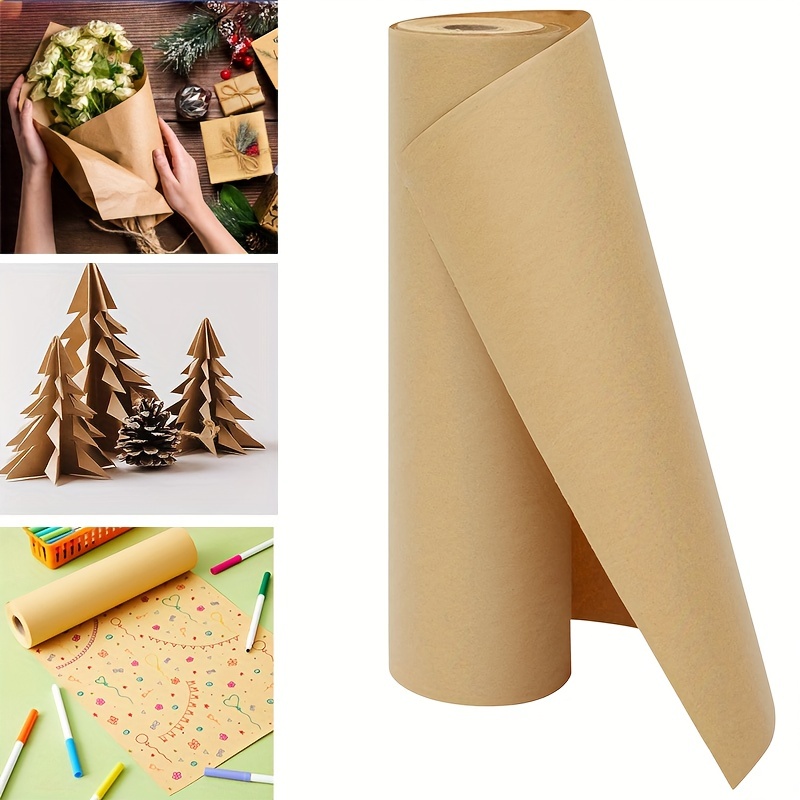 Brown Kraft Paper Roll 38CM*8M, Transport Paper Gift Wrapping, DIY
