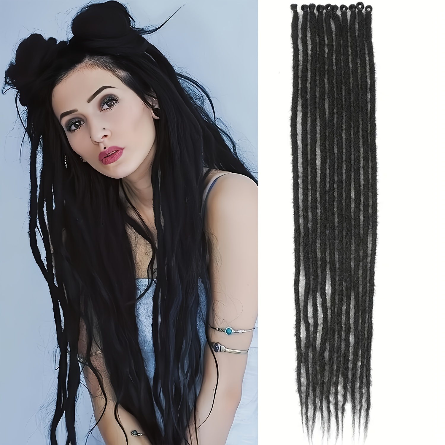 Handmade Dreadlock Synthetic Extensions Straight Crochet - Temu Canada