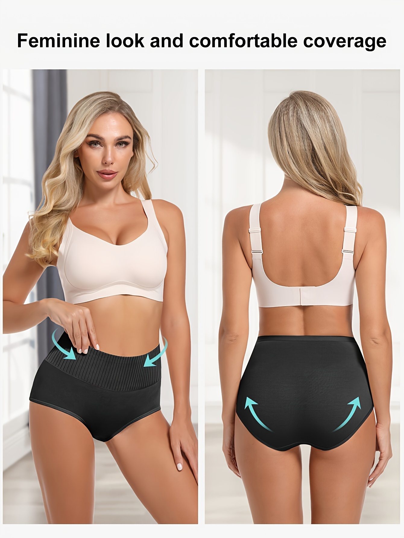 Women's Tummy Control Underwear Ladies Comfortable Solid Color