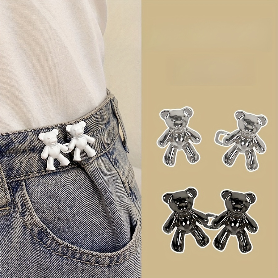  Jean Adjuster Waist Tightener - 2023 Best Cute Bear No Sew Waist  Button, Adjustable Waist Tighten Waist Button Pin, Bear Pants Clip, Pant  Waist Tightener for Jeans Dress (A)