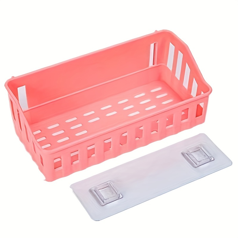 1pc PP Storage Rack, Minimalist Pink Bathroom Storage Rack For