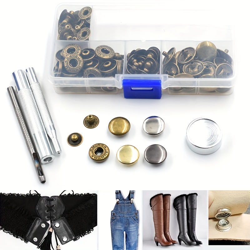 Jeans Button Replacement Kit,Press Studs Buttons Snap Fasteners