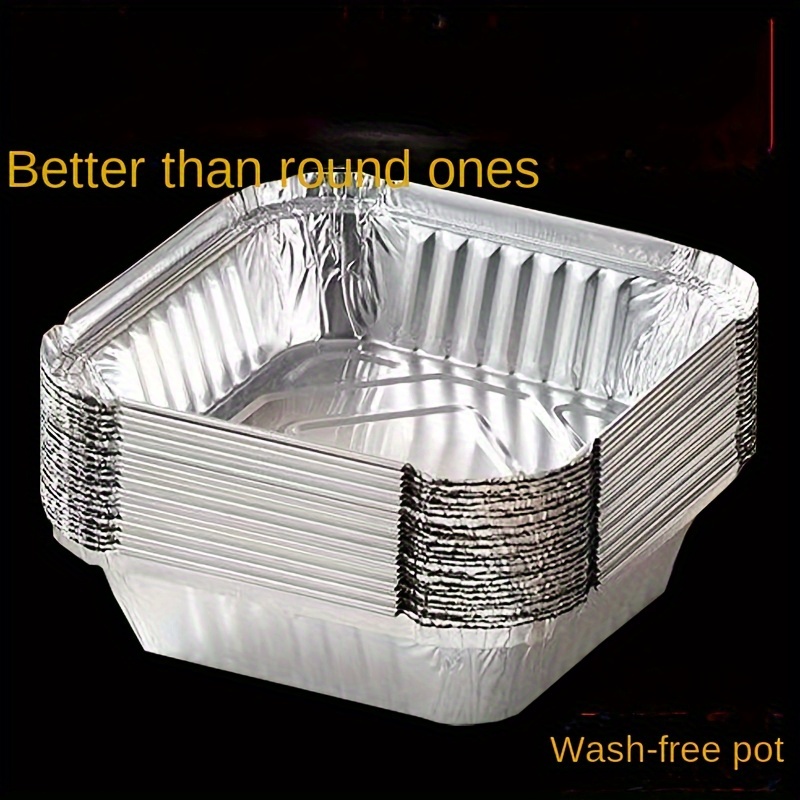 Flpeekash 50 pièces de papier d'aluminium jetable bol de cuisson barbecue  pour transporter la boîte de papier d'aluminium