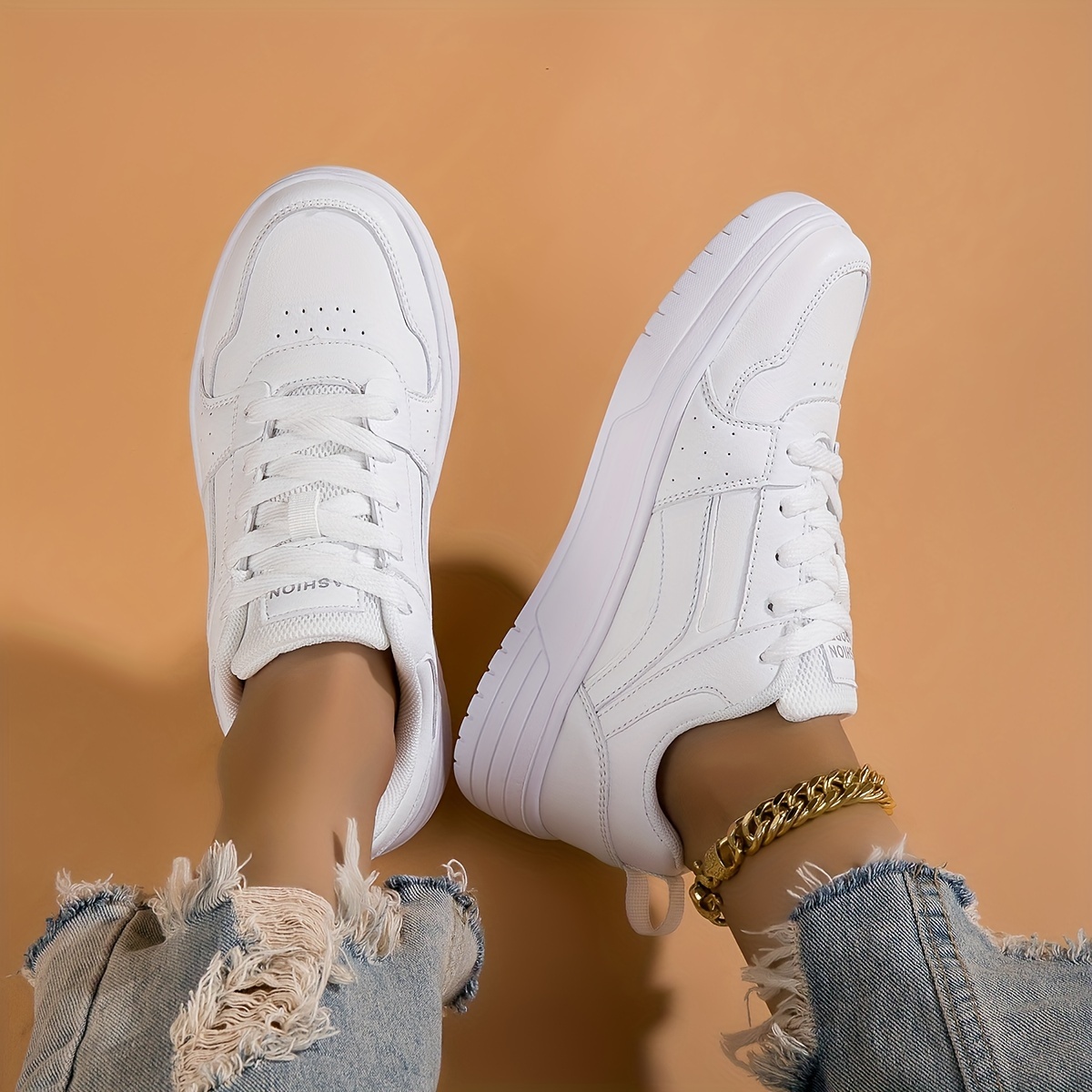 Women's Lightweight Low-Top Sneakers White Light Grey Minimalist Casual  Shoes with Synthetic Cover Upper, Breathable Mesh Lining EVA C