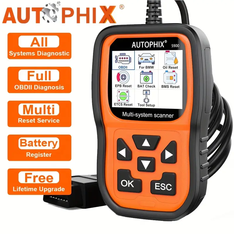 5900 OBD2 Scanner Code Reader Full System Diagnostic Scan Tool With ABS BMS  PCM EPB SAS Oil Battery Registration For BMW For MINI