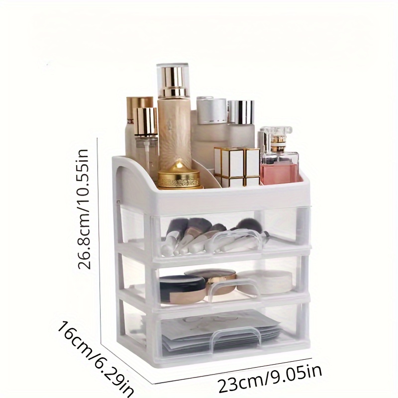 1 pz. Scatola multi cassetti organizer trucchi per scrivania, Scaffale  organizer cosmetic antipolvere, Scatola organizer trucchi semplice  trasparente