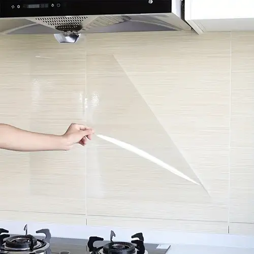 Kitchen Backsplash Wall Protector Transparent Kitchen Oil - Temu