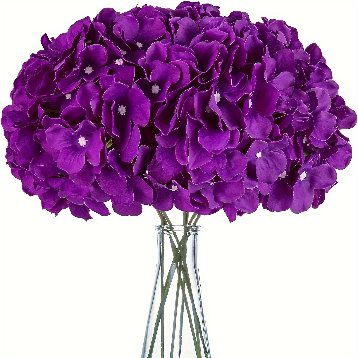 

5pcs Artificial Hydrangea Flowers, Purple Fake Hydrangeas Flower For Floral Arrangement Home Decoration Centerpiece Decor, Aesthetic Room Decor