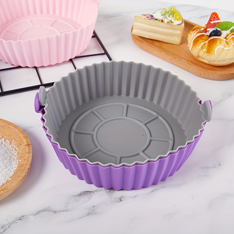 16.5cm Air Fryer Silicone Pot Air Fryer Basket Liner Non-Stick Oven Baking  Tray 