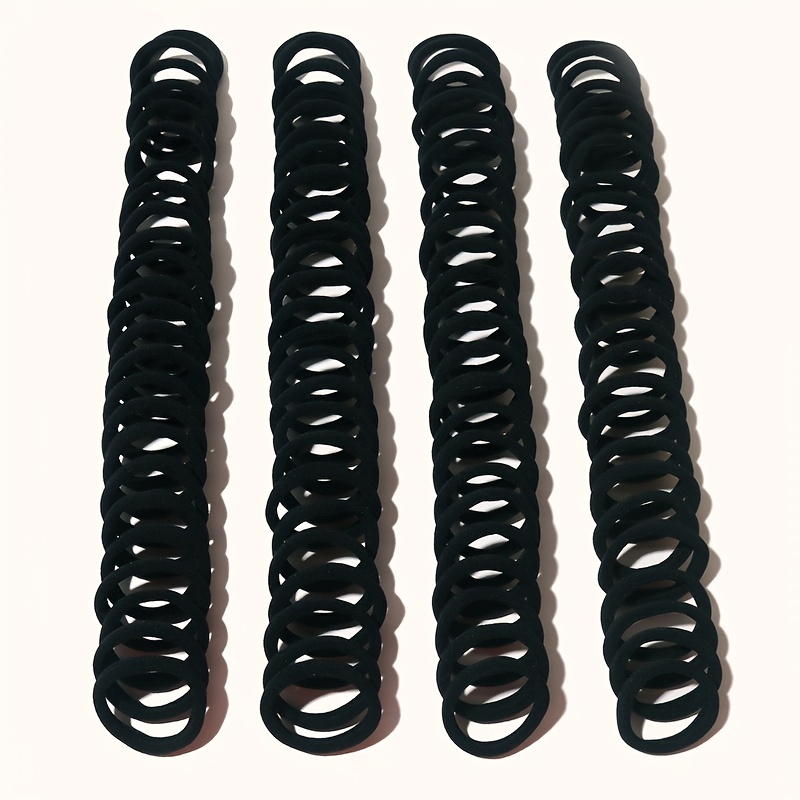 100pcs Solid Hair Tie Ponytail Holder Minimalist Hair Band