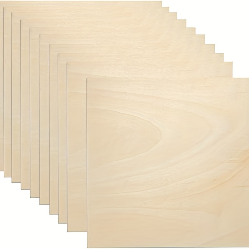 12 Pack Basswood Sheets for Crafts,12 x 12 x 1/8 Inch- 3mm Thick Plywood  Sheets with Smooth Surfaces, Squares Bass Wood Boards for Laser Cutting,  Wood
