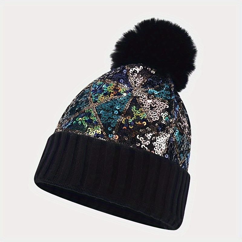 CMTOP Casquette Femme Hiver Avec Pompon Bonnet Echarpe Tube Femme Bonnet de  Laine Tricoté Pom Pom Bonnet Avec Polaire Chaud C