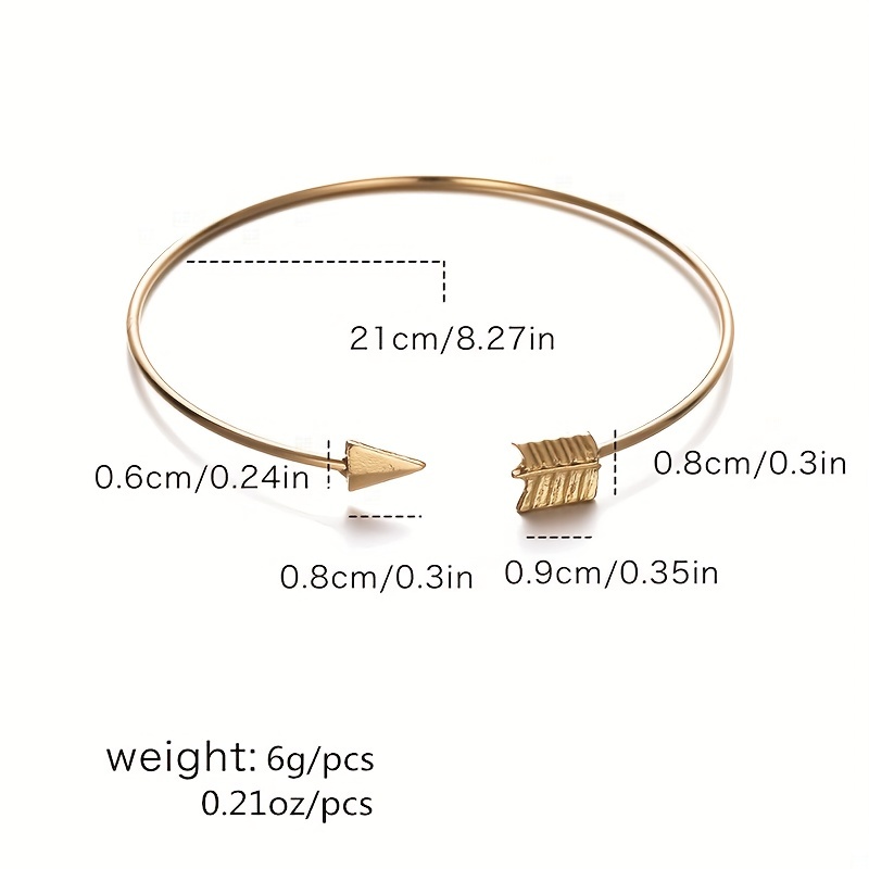 Creative Arrow Cuff Bangle for Men, Holiday Gift