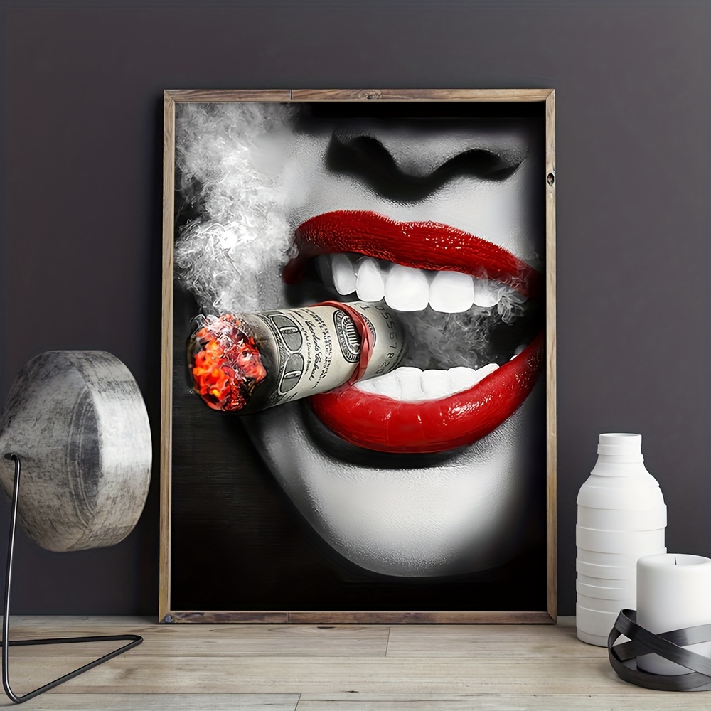 Sexy African Woman Lips Canvas Art Posters And Prints Money