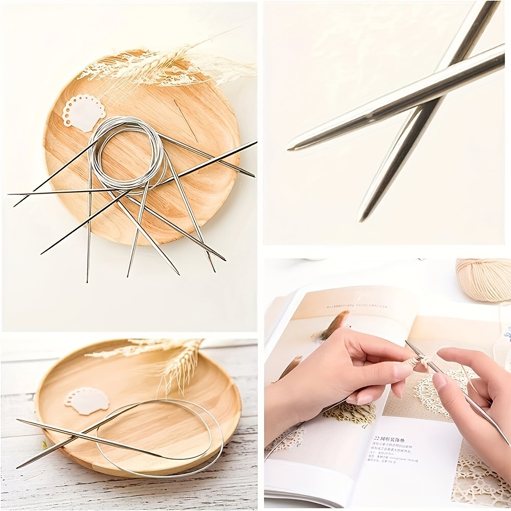 Metal Knitting Needles Set Stainless Steel Circular Weaving - Temu