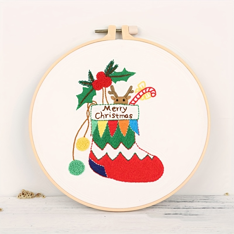 Christmas Embroidery kit with Patterns and Instructions, DIY Adult Merry  Christmas Cross Stitch Kits