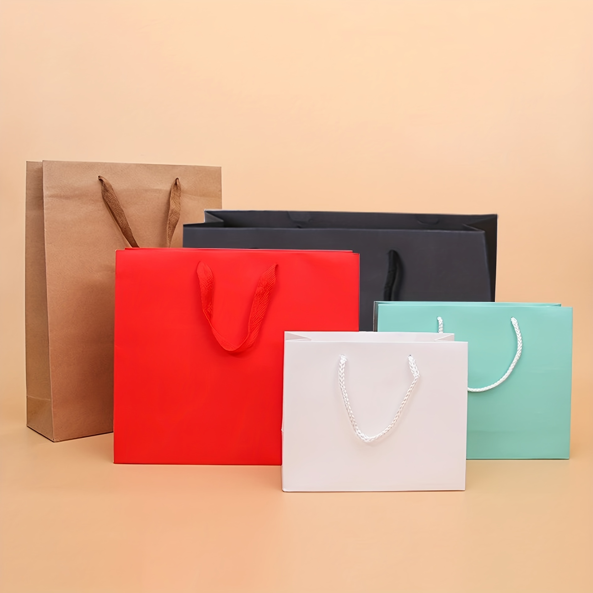 Paper Bags Gift Bags Kraft Paper Bags Handles Party Favor - Temu