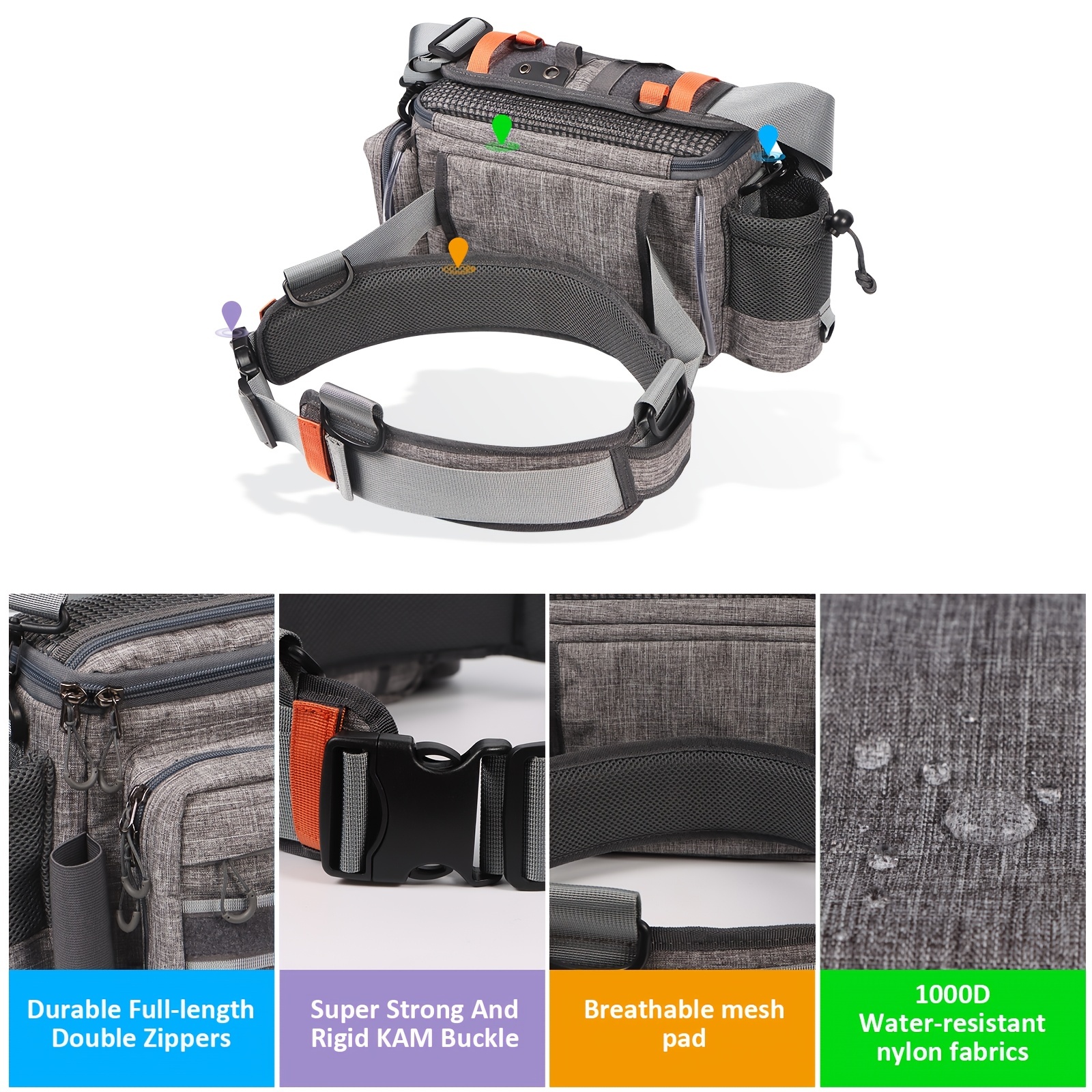 * Sling Fishing Tackle Bag: Water-Resistant Outdoor Storage Pack for  Cross-Body Fly Fishing