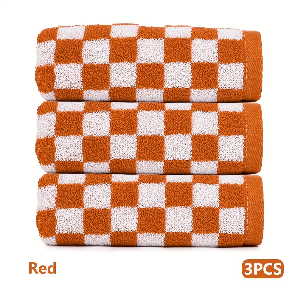 Checkered Hand Towels Minimalist Checkerboard Fingertip Towels