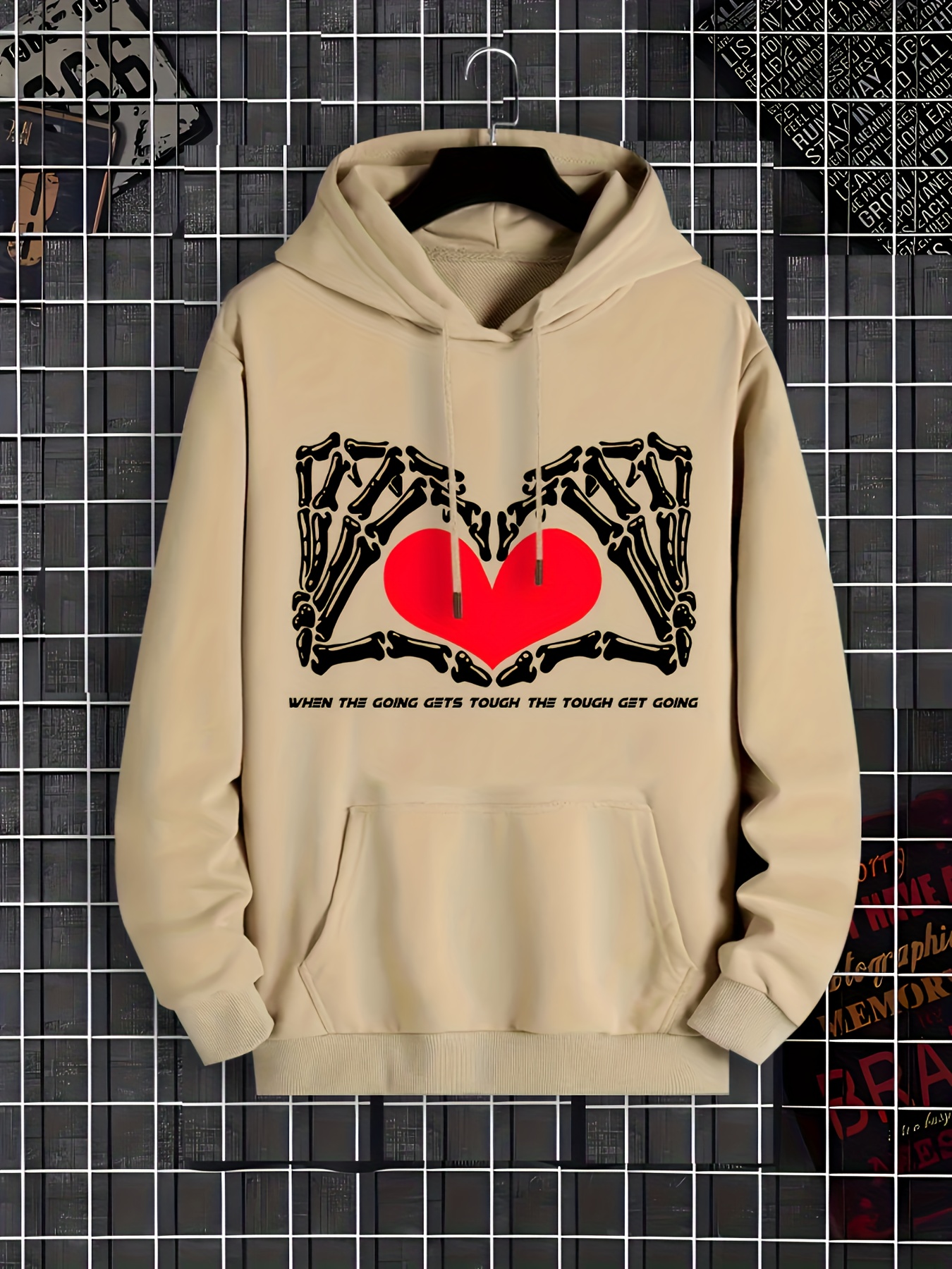 Love Heart Print Hoodie Cool Hoodies For Men Mens Casual Graphic Design  Pullover Hooded Sweatshirt With Kangaroo Pocket Streetwear For Winter Fall  As Gifts - Men's Clothing - Temu