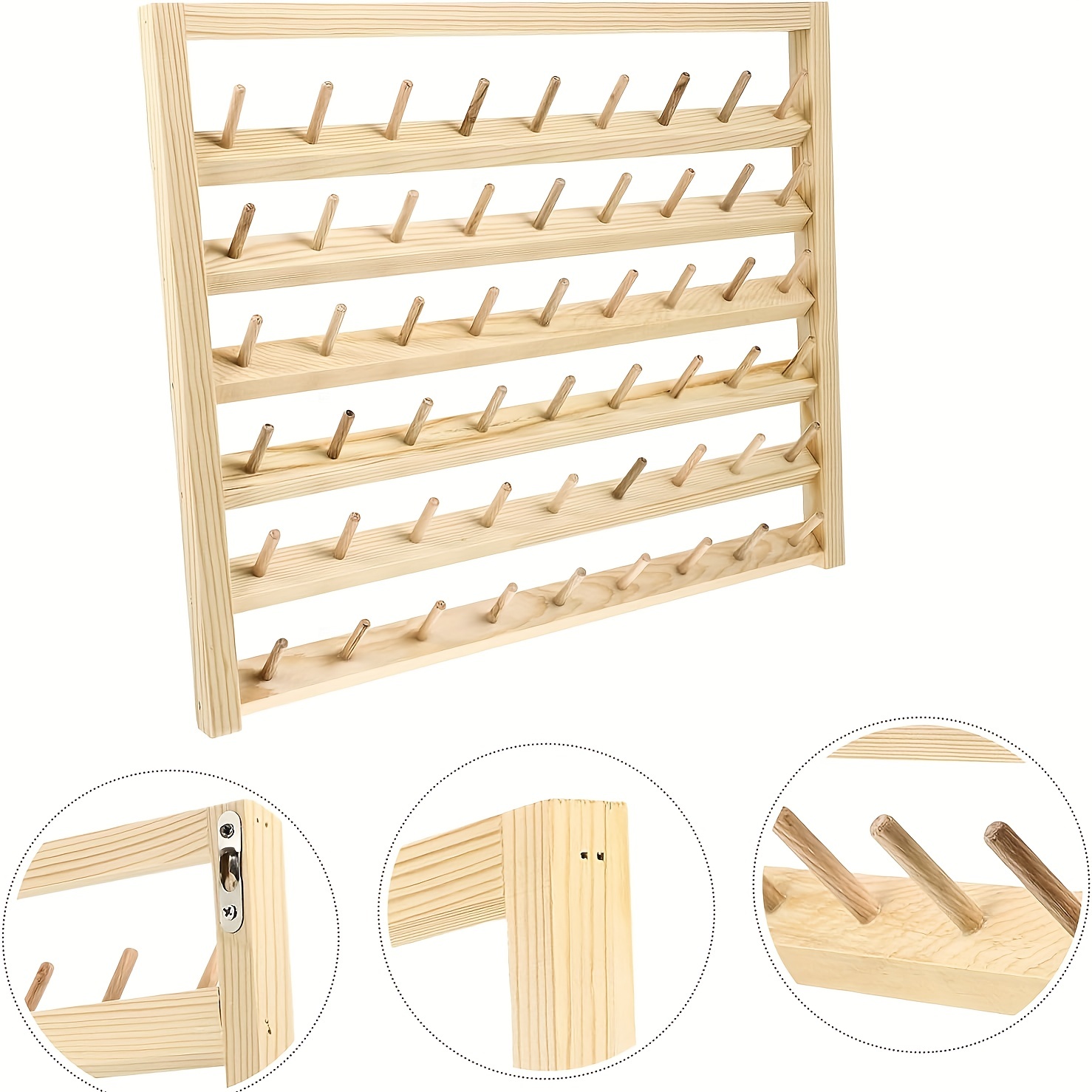 360° Fully Rotating 72 Spools Wooden Thread Rack, Spinning Sewing Quilting  And Embroidery Thread Holder Sewing Organizer Braiding Rack For Hair And  Jewelry - Temu Japan