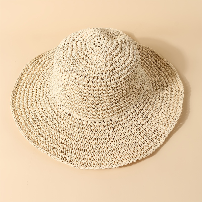 Women's Crochet Big Brim Straw Hat Beach Sun Hat
