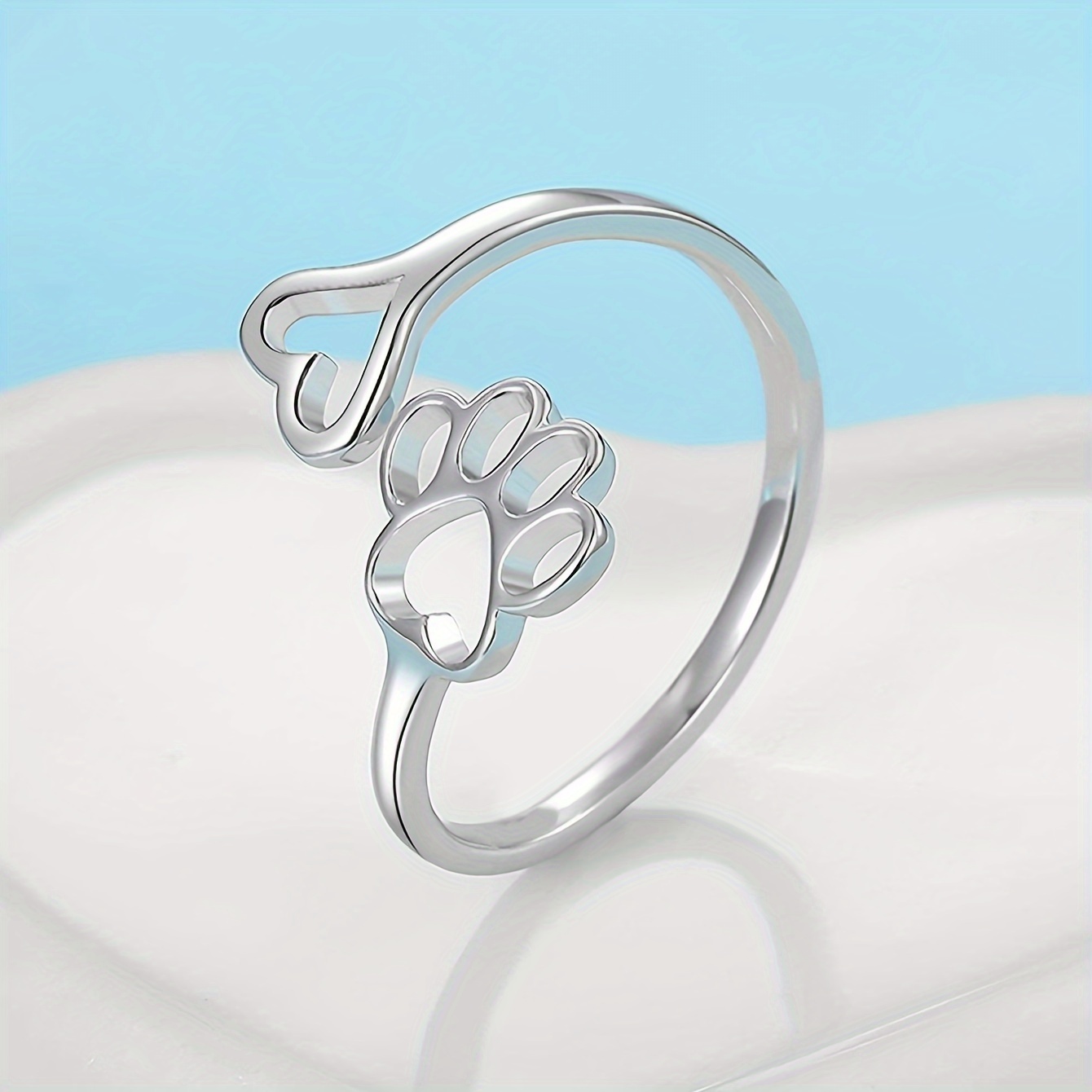 1pc Cute Dog Paw Print Women's Ring, Alloy Fashion Jewelry For Daily Wear, Pet Owner Gift | Minimalist Style | Alloy Ring, Dog Jewelry